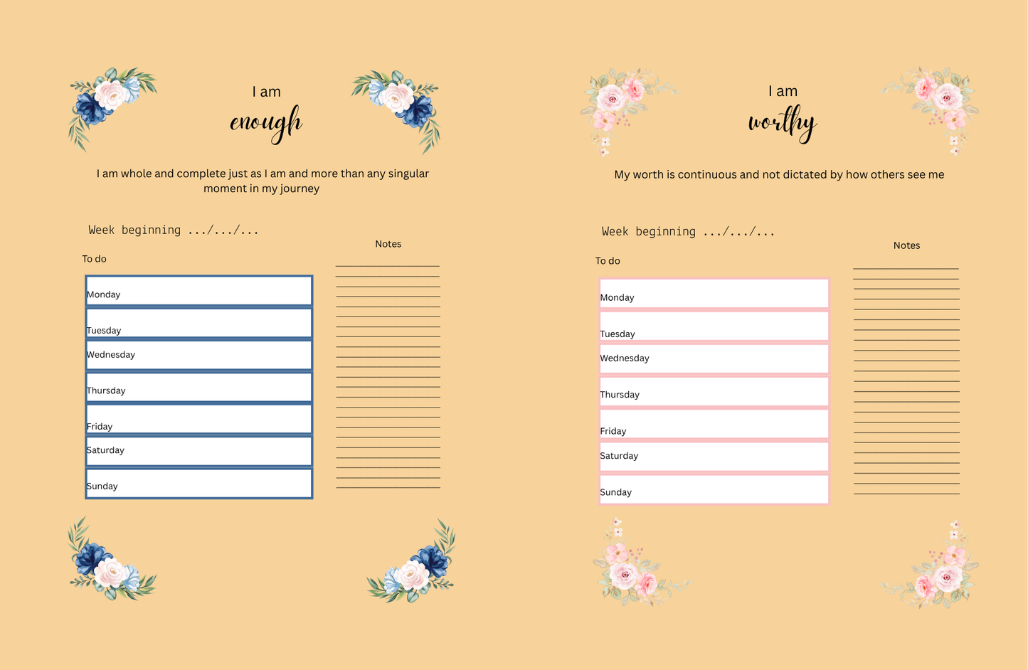 Positive affirmations planner (autumn)