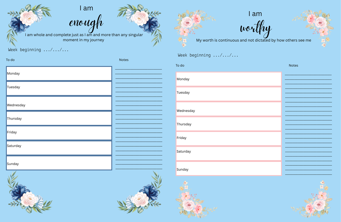 Positive affirmations planner (ocean)