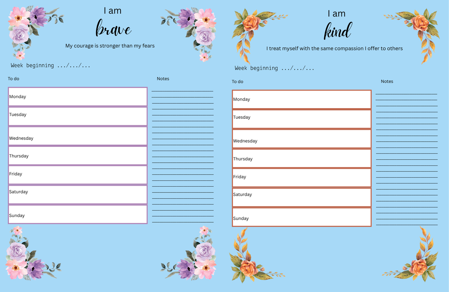 Positive affirmations planner (ocean)