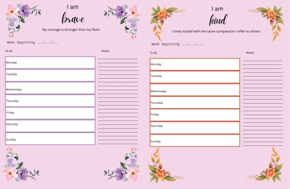 Positive affirmations planner (bouquet)
