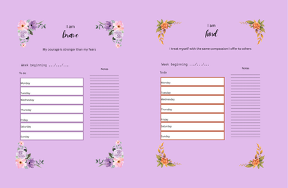 Positive affirmations planner (lavender)